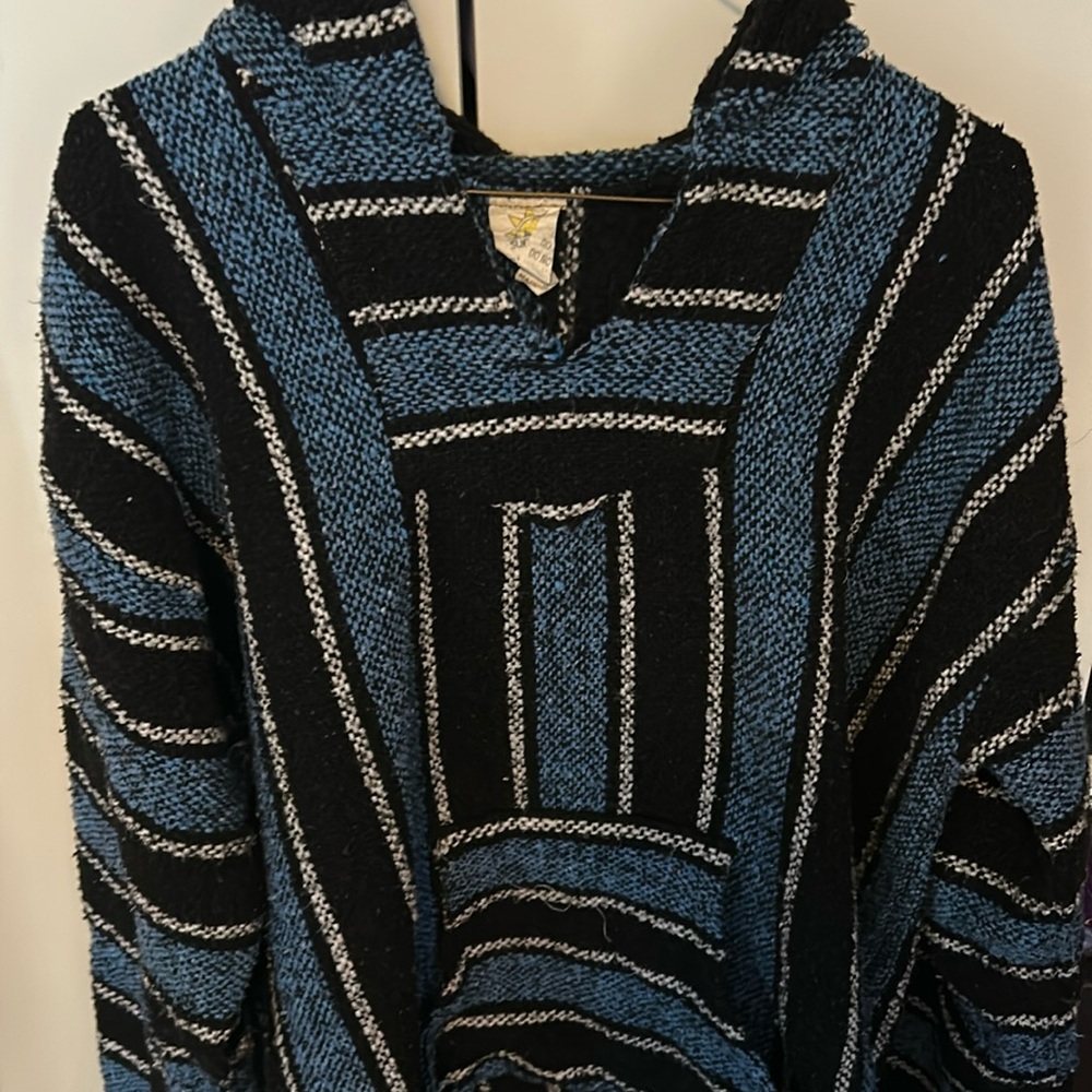 Mexican Baja Unisex Hooded Poncho